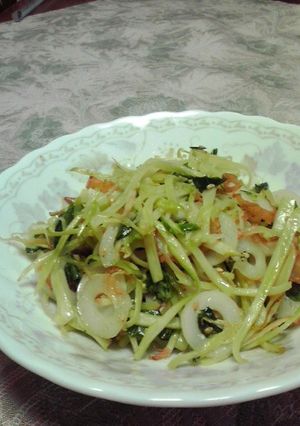 ブロッコリーの茎とセロリの塩炒め-レシピのメイン写真