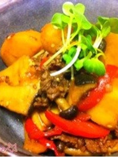 韓国風きのこ肉じゃが-レシピのメイン写真
