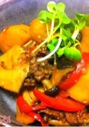 韓国風きのこ肉じゃが-レシピのメイン写真