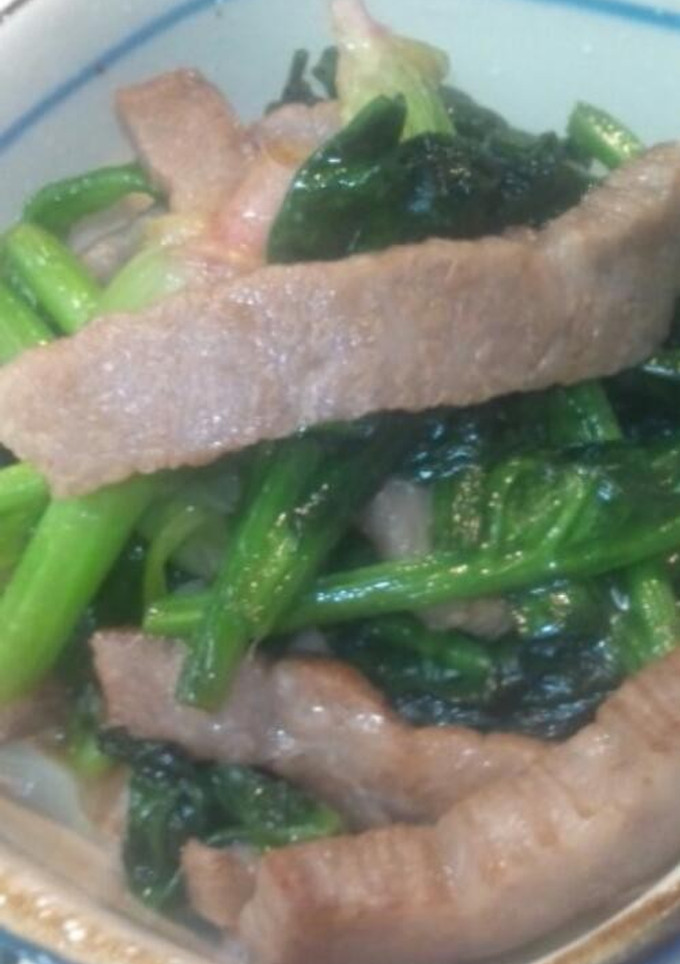 牛肉とほうれん草の焼肉のタレ炒め-レシピのメイン写真