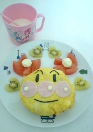 アンパンマンオムライス(@゜∀゜@)-レシピのメイン写真