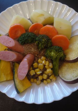 リメイク！ 野菜がゴロゴロ温野菜カレー♪-レシピのメイン写真