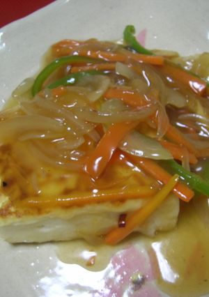 豆腐ステーキ野菜ピリあんかけ～♪-レシピのメイン写真