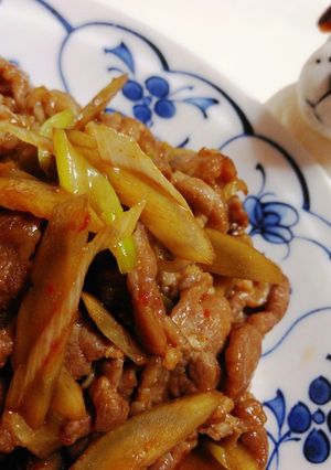塩麹豚肉とごぼうのピリ辛炒め☆-レシピのメイン写真