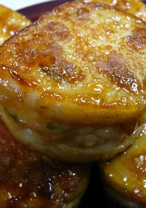 豚ひき肉でレンコンはさみ焼き-レシピのメイン写真