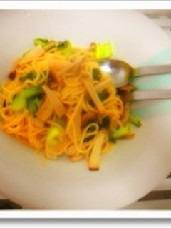 きのことチンゲンサイの和風パスタ-レシピのメイン写真