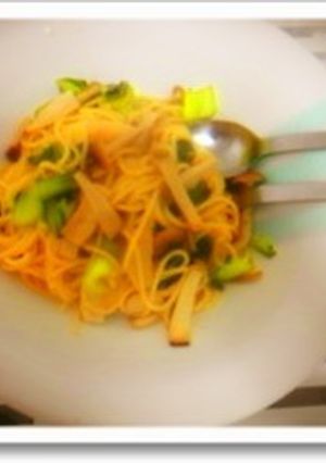 きのことチンゲンサイの和風パスタ-レシピのメイン写真