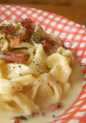 生パスタのソース①　チーズカルボナーラ♡-レシピのメイン写真