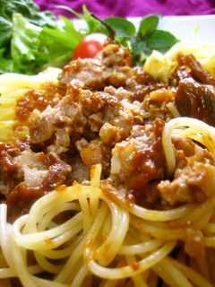 煮込みハンバーグ残りでミートスパゲティ-レシピのメイン写真