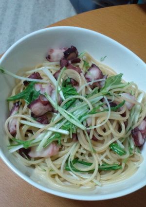タコと水菜のペペロンチーノ-レシピのメイン写真