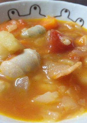生ウインナー入りトマト味の野菜スープ-レシピのメイン写真