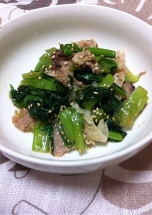 簡単！絶品！小松菜と豚肉和え♪-レシピのメイン写真