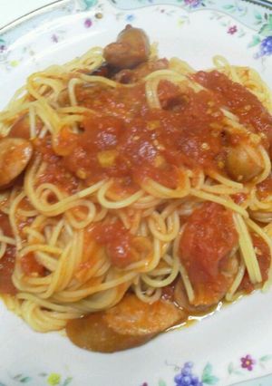 ソーセージのピリ辛トマトソースパスタ-レシピのメイン写真