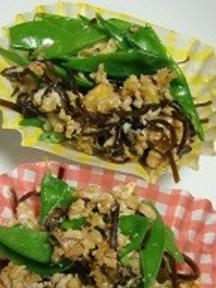 きぬさやと昆布の佃煮のたまごとじ-レシピのメイン写真