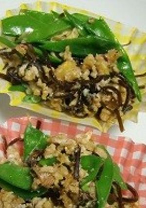 きぬさやと昆布の佃煮のたまごとじ-レシピのメイン写真