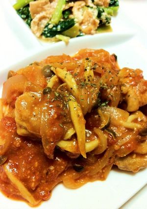 シメジたっぷり♪ 鶏もものトマト煮込み-レシピのメイン写真