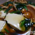 湯豆腐に☆なめことほうれん草あんかけ