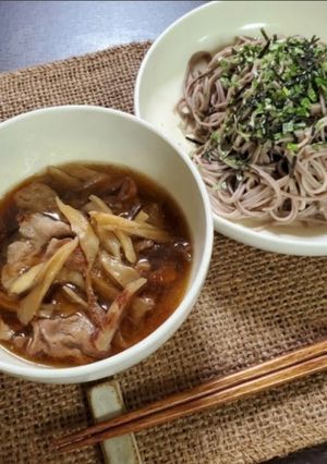 舞茸と豚肉のつけそば(うどん)-レシピのメイン写真