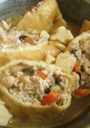 鶏ひき肉巾着の旨煮（豆腐＆ひじき入）-レシピのメイン写真