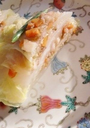 マイタケとニンジン・海老の白菜重ね蒸し-レシピのメイン写真