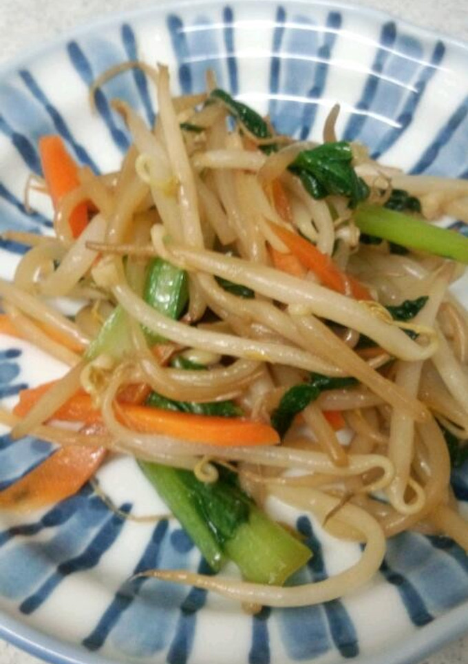 もやしと小松菜のにんにくしょうゆ炒め-レシピのメイン写真
