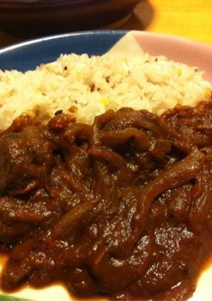 牛すね肉の赤ワイン煮でハヤシライス♪-レシピのメイン写真