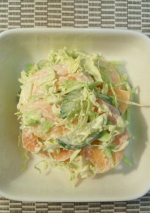 新食感♪簡単 柿とキャベツのサラダ-レシピのメイン写真