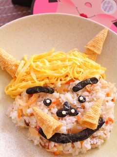 節分に♬散らし寿司でとんがりツノの鬼くん-レシピのメイン写真
