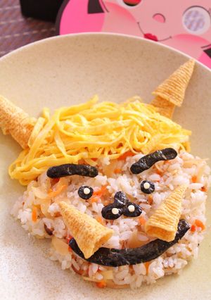 節分に♬散らし寿司でとんがりツノの鬼くん-レシピのメイン写真