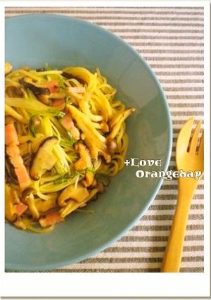 きのこと水菜の生姜バタースパゲティ-レシピのメイン写真
