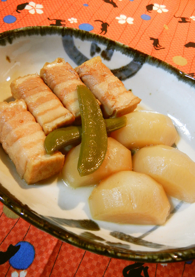 肉まき厚揚げとカブの煮物♬-レシピのメイン写真