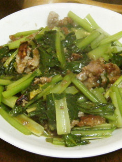 台湾料理~小松菜と豚肉の沙茶醤炒め-レシピのメイン写真
