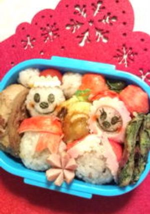 ❤キャラ弁☆雪だるまミッキー＆ミニー❤-レシピのメイン写真