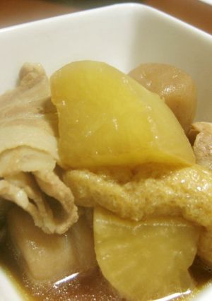 豚バラ★油揚げ★こんにゃく★大根★煮物-レシピのメイン写真
