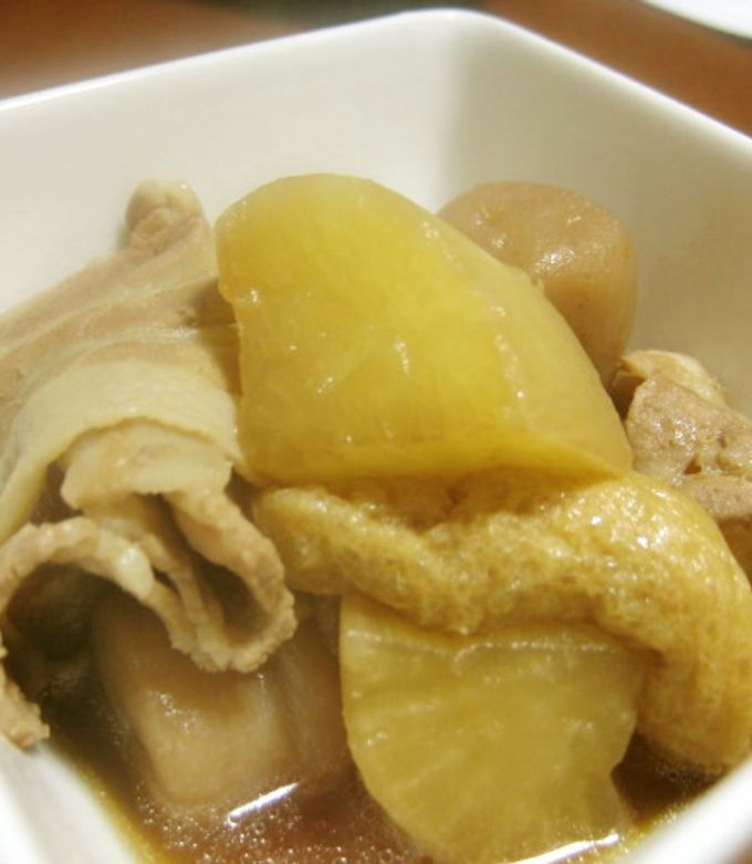 豚バラ★油揚げ★こんにゃく★大根★煮物-レシピのメイン写真