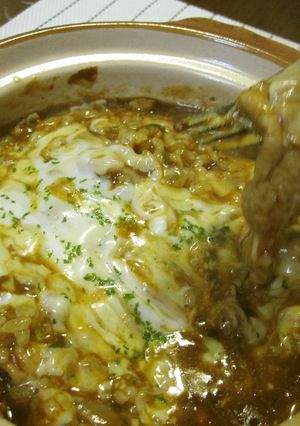 とろ～りアツアツ／もつカレーリゾット-レシピのメイン写真