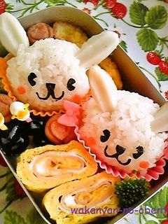 簡単ちくわでうさぎおにぎり♪キャラ弁-レシピのメイン写真