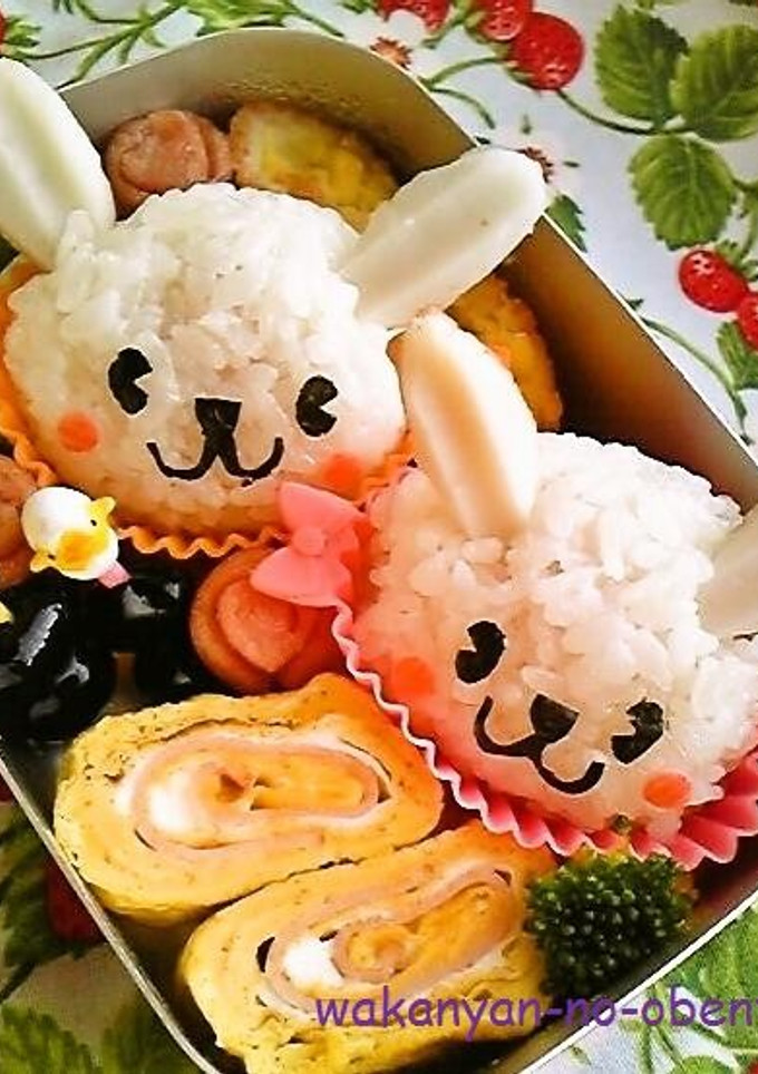 簡単ちくわでうさぎおにぎり♪キャラ弁-レシピのメイン写真