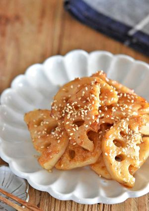れんこんの味噌マヨ照り焼き-レシピのメイン写真