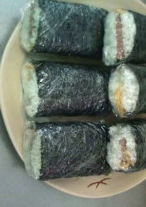 ポーク玉子おにぎり(油味噌入り）-レシピのメイン写真