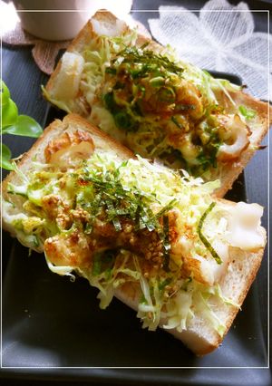 塩麹×ちくわ・キャベツの和風トースト-レシピのメイン写真