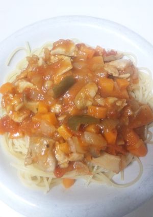 超簡単☆野菜たっぷりトマトパスタ-レシピのメイン写真