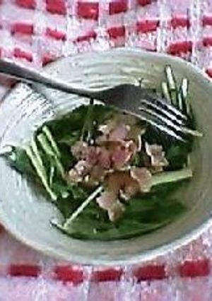 ＊水菜とカリカリベーコンのサラダ＊-レシピのメイン写真