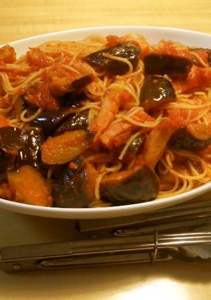 ＊なすとベーコンのトマトソースパスタ＊-レシピのメイン写真