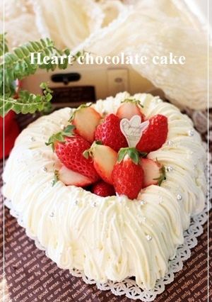 Wチョコで可愛いオープンハートケーキ♡-レシピのメイン写真