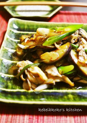 茄子と舞茸のかんずり炒め-レシピのメイン写真