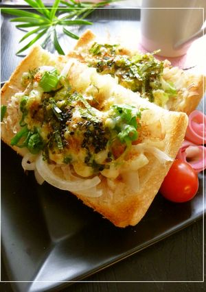 塩麹×葱・玉葱のカレー風味＊和風トースト-レシピのメイン写真