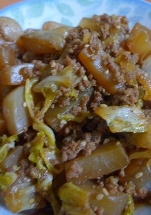 旨い♪　ひき肉とこんにゃく煮-レシピのメイン写真