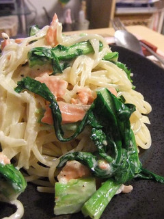 菜の花とスモークサーモンのクリームパスタ-レシピのメイン写真