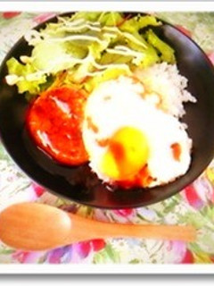 てりやきハンバーグの和風ロコモコ-レシピのメイン写真